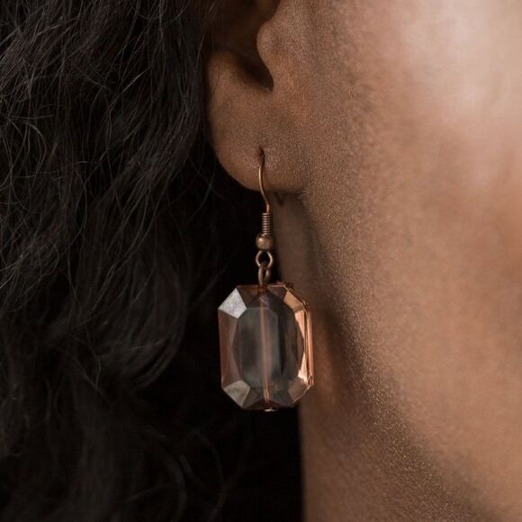 Set!! Brown acrylic gems 2 strand necklace - Picture 3 of 3